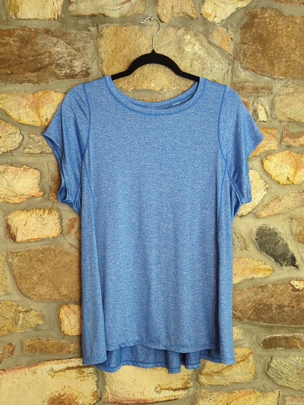 Calvin Klein Performance Heathered Blue Short Sleeve Tee